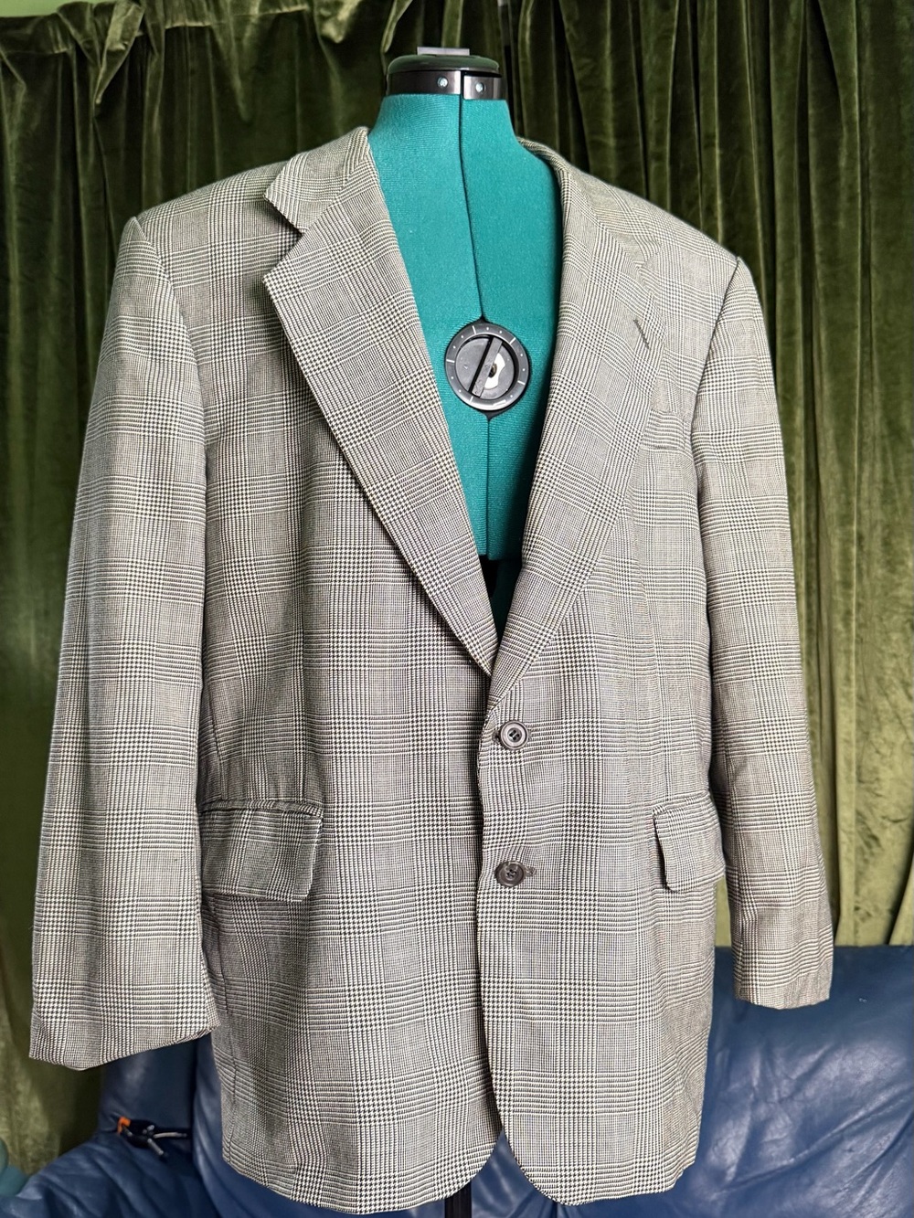 Oscar de la Renta Glen Plaid Blazer in Light Gray and Black